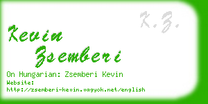 kevin zsemberi business card